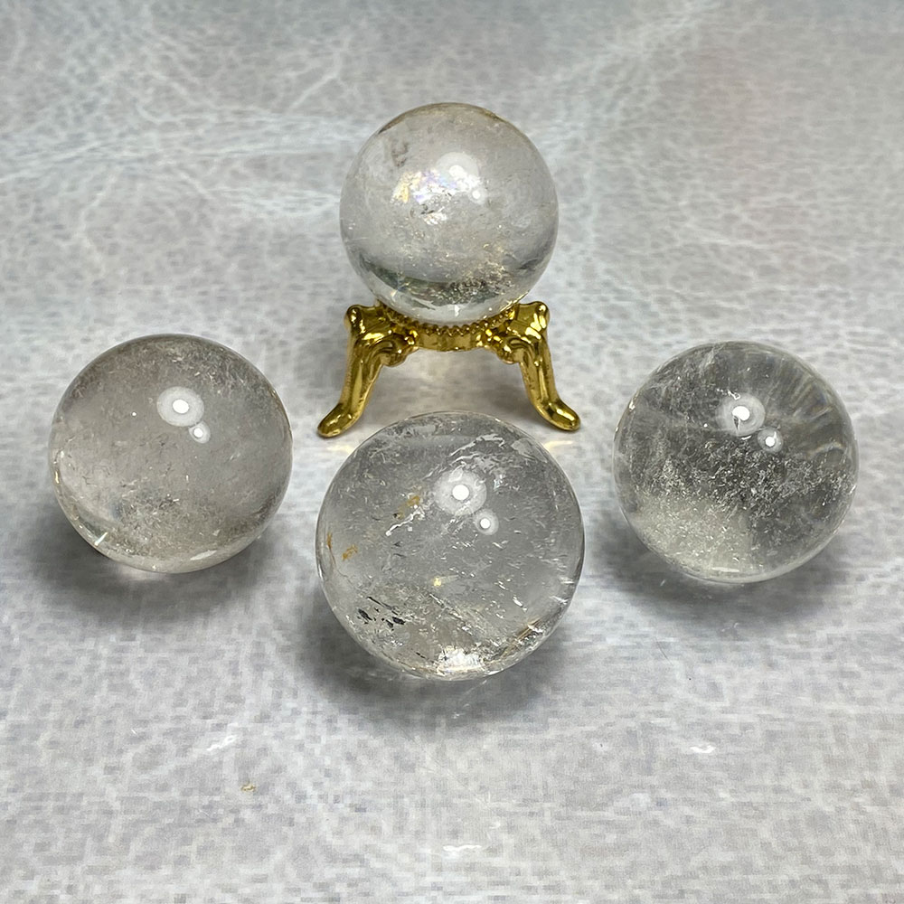 水晶丸玉結界セット 4個入 No,1464｜置物/彫り物 | 天然石