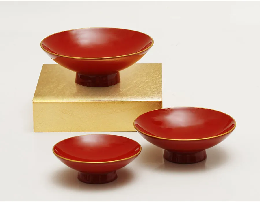 宮内庁御用達 漆器 山田平安堂】三ツ組盃 金帯 | 漆器 山田平安堂 WEB本店