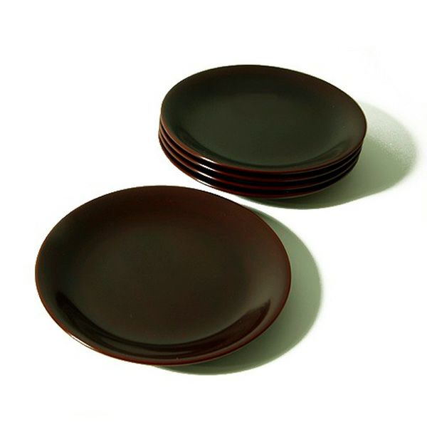 宮内庁御用達 漆器 山田平安堂】銘々皿 溜（5枚組） | 漆器 山田平安堂