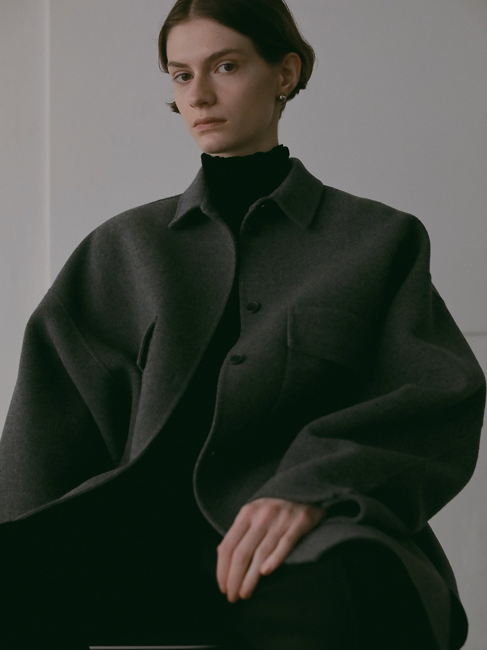 メルトンリバーシャツジャケット | Jacket | HER. Online Store