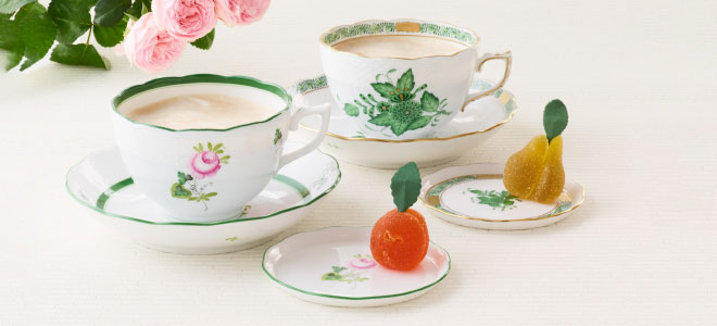 ベルナルド アルトワ グリーン モーニング カップ＆ソーサーリモージュ