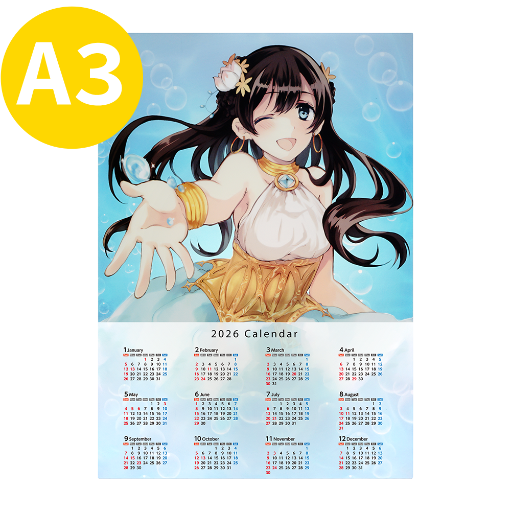 オリジナルA3クリアポスターカレンダー【販促花子ノベルティ】