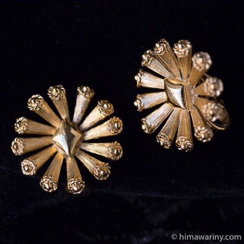 Trifari トリファリ-ダイヤダリア・ブローチ＆イヤリング・セット