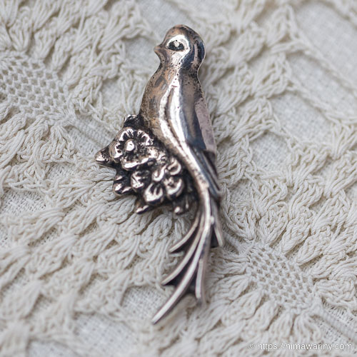 シルバー925-花鳥ヴィンテージ・バード・ブローチ – アンティーク