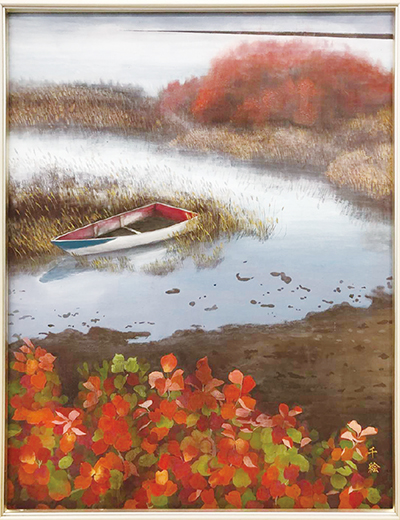 有秋会日本画展 鈴蘭会の津本さんと橋本さんが上位入賞 - 日高新報