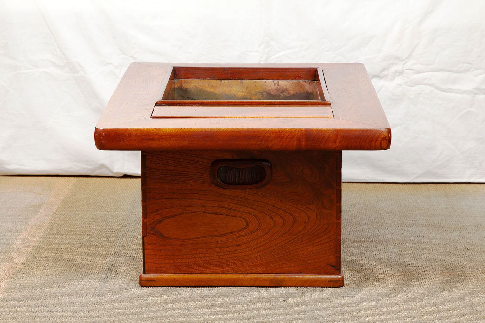 ヨ*ロ様 昭和家具 火鉢 木製 砂入り 17 ヨ*ロ様 昭和