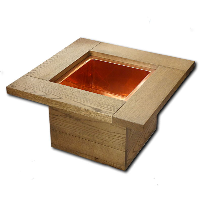 ヴィンテージ 座敷用火鉢 木製 ねこ脚 四角形 ヴィンテージ 座敷用火鉢