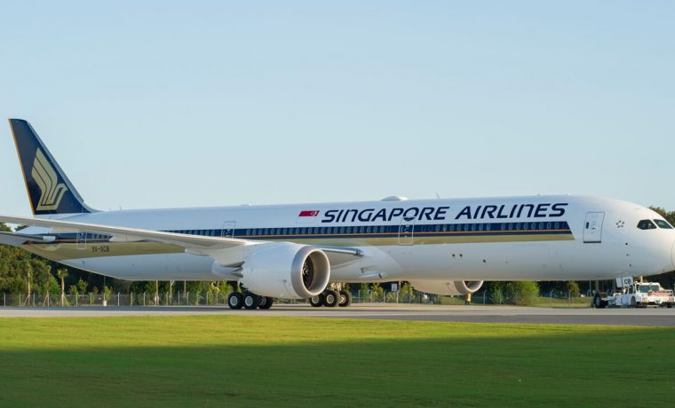 シンガポール航空 ボーイング787-10 フラップダウン仕様 シンガポール