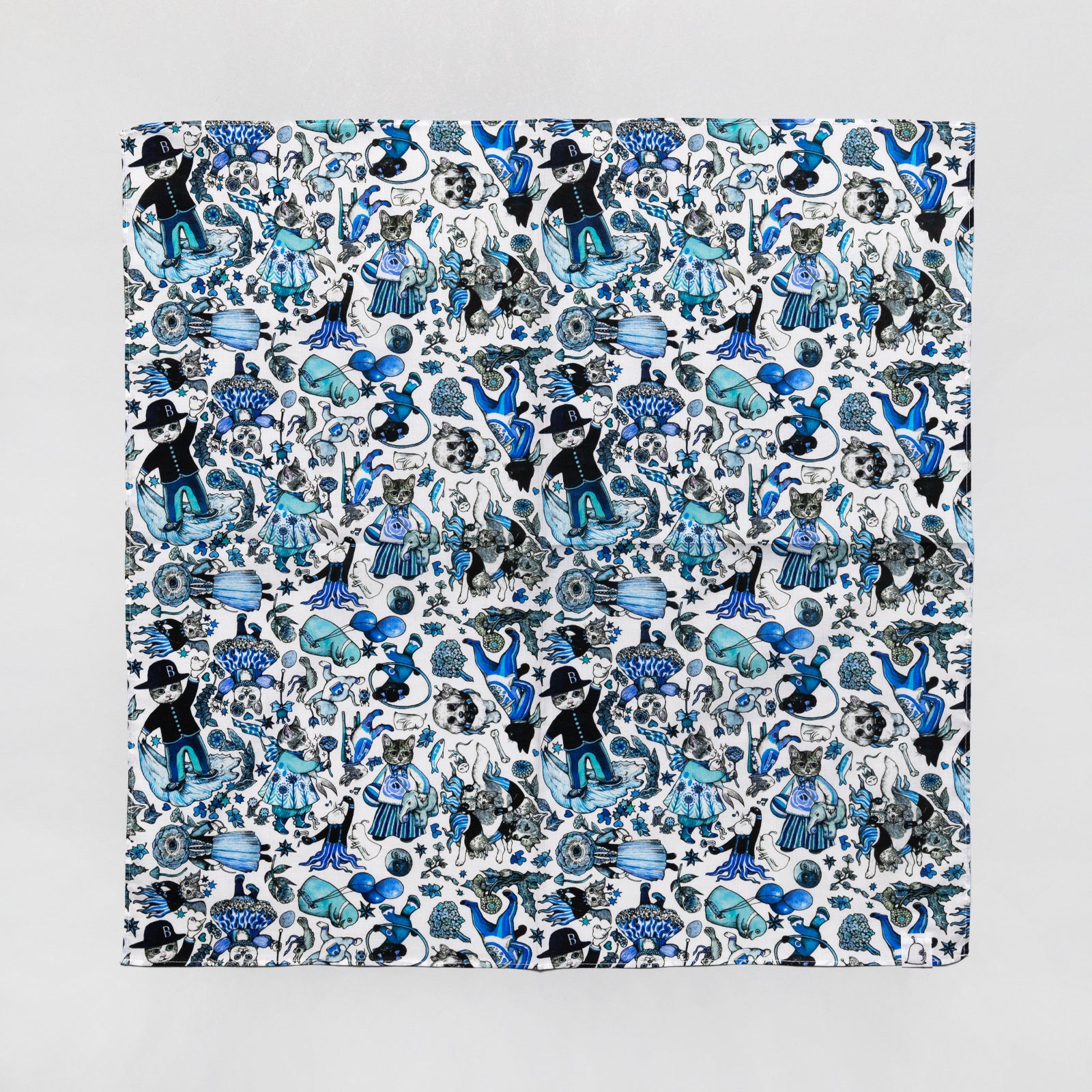 ハンカチ BLUE – ボリス雑貨店