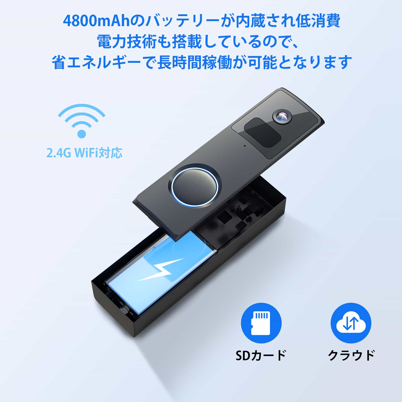 AOSU5M画質インターホンワイヤレス( 2.4/5 GHz WiFi )ドアホ Amazon.co