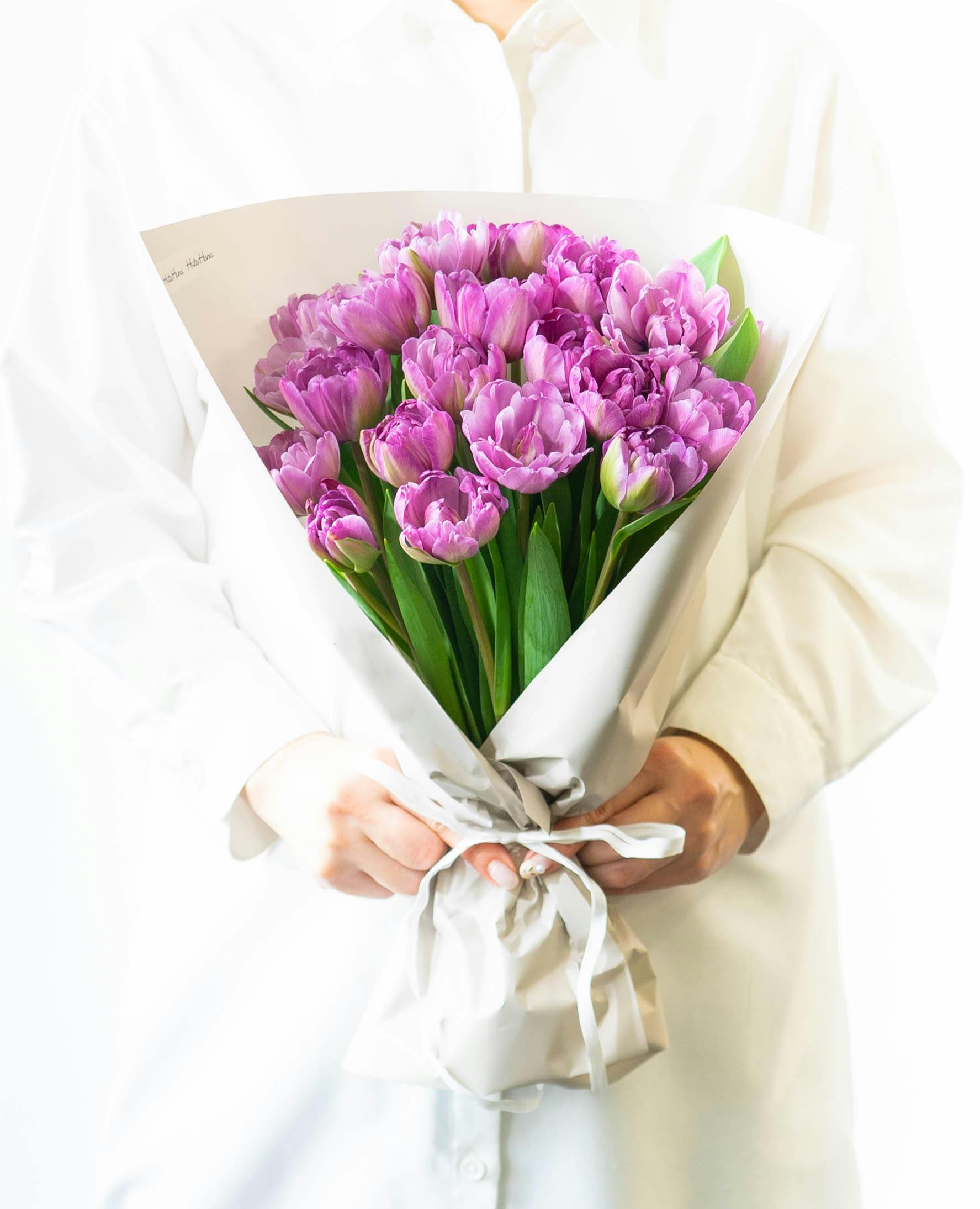 産地直送 チューリップ花束 ブルーダイヤモンド（20本入り）／富山