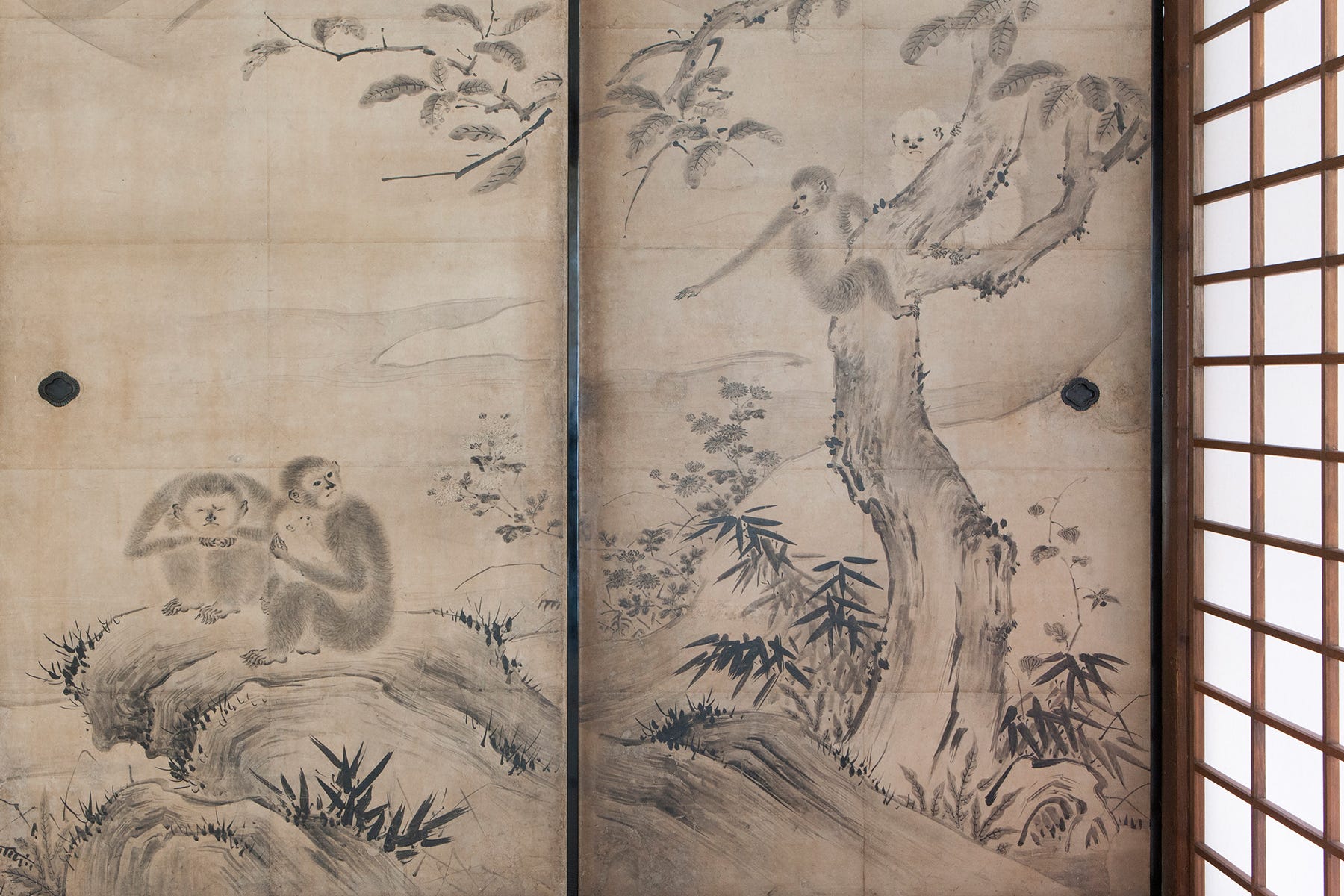 模写狩野松榮画、聖吸酸圖下絵、紙本三枚繋ぎ、 模写狩野松榮画、聖吸