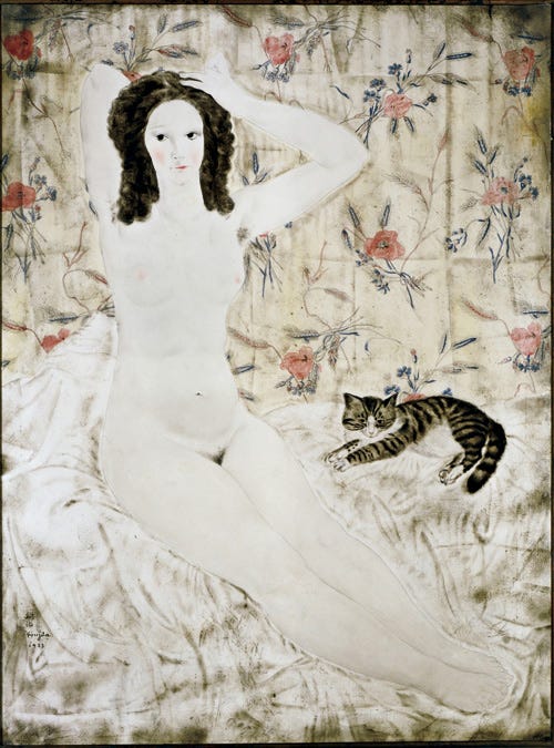 藤田嗣治 アートプレート 女性の裸体 木箱入り｜藤田嗣治アート