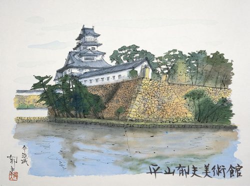 絵画『水辺の大木』ヘイ平山画