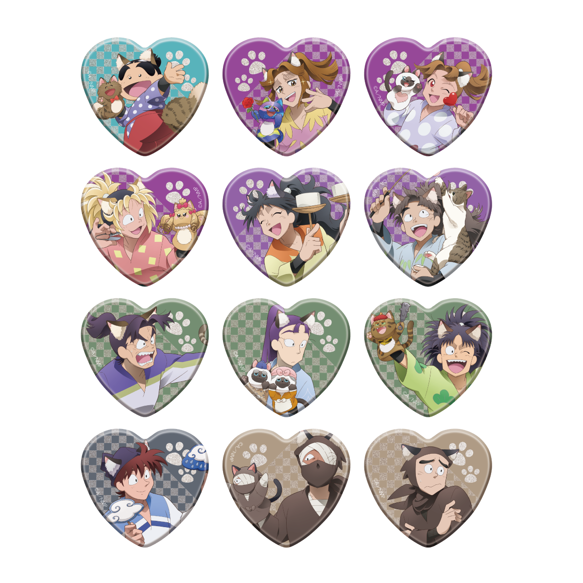 忍たま乱太郎 ナンジャタウン ハート缶バッジ 土井半助 山田利吉 忍たま×