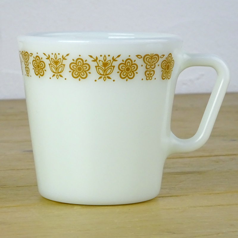 オールドパイレックス バタフライゴールド マグ | アンティーク