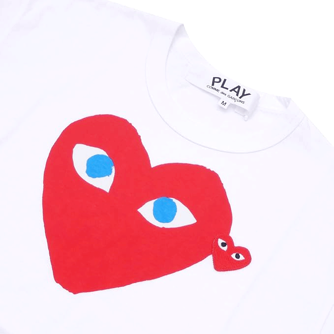 PLAY CDG T-SHIRT WHITE/RED (BLUE EYES-RED MINI HEART) プレイ コム