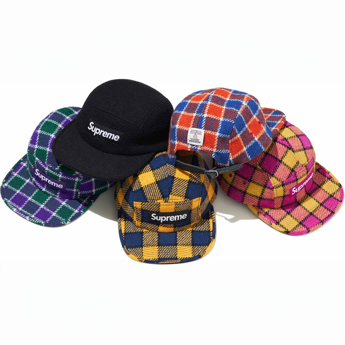 Supreme - Harris Tweed Camp Cap Black – HOMEGAME TOKYO