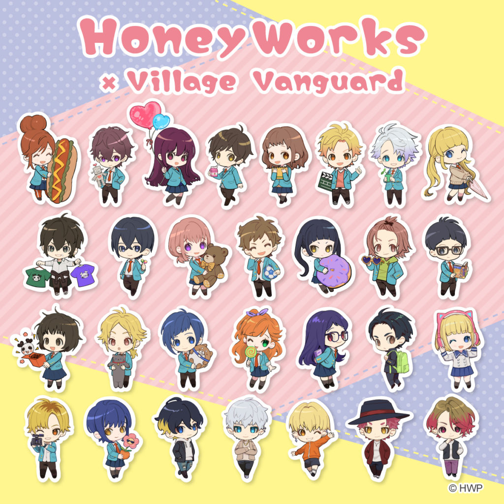 HoneyWorks オンラインくじ スクエア缶バッジ マグネット ステッカー