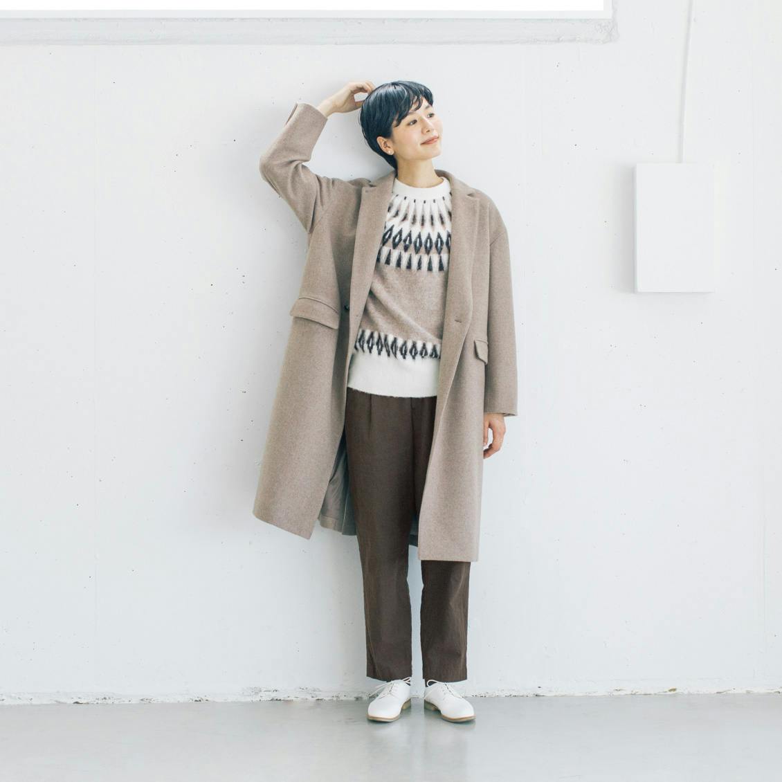 北欧暮らしの道具店 3WAYアレンジ襟のかろやかチェスターコ