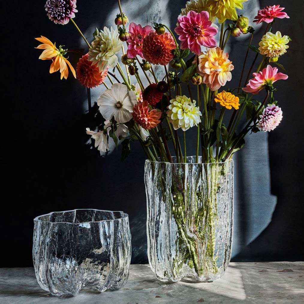 KOSTA BODA コスタボダ CRACKLE フラワーベース ( M / クリア )｜北欧雑貨