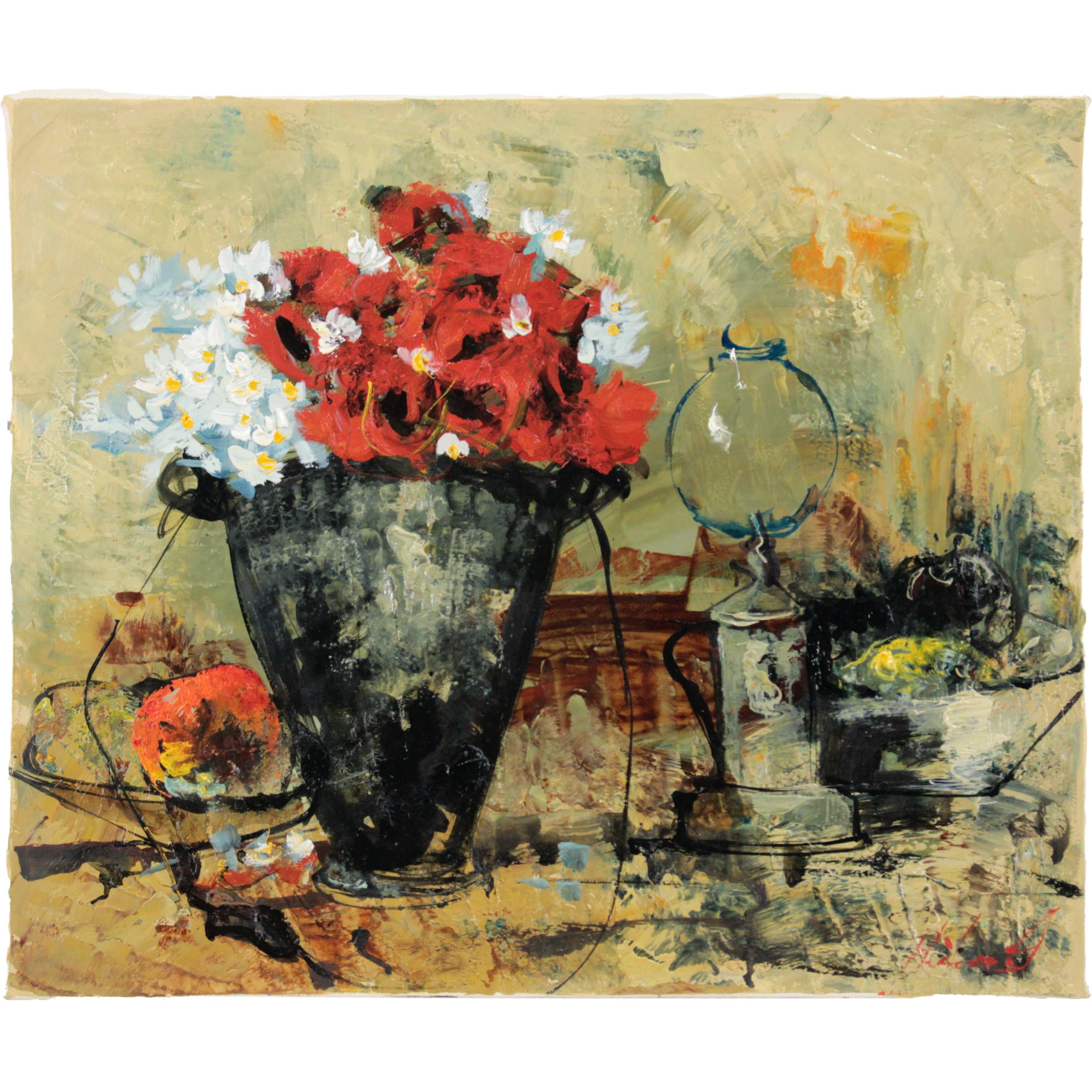 高橋北修 油彩画 高橋北修 「花」 油絵・油彩画 絵画 - 北海道画廊 高橋