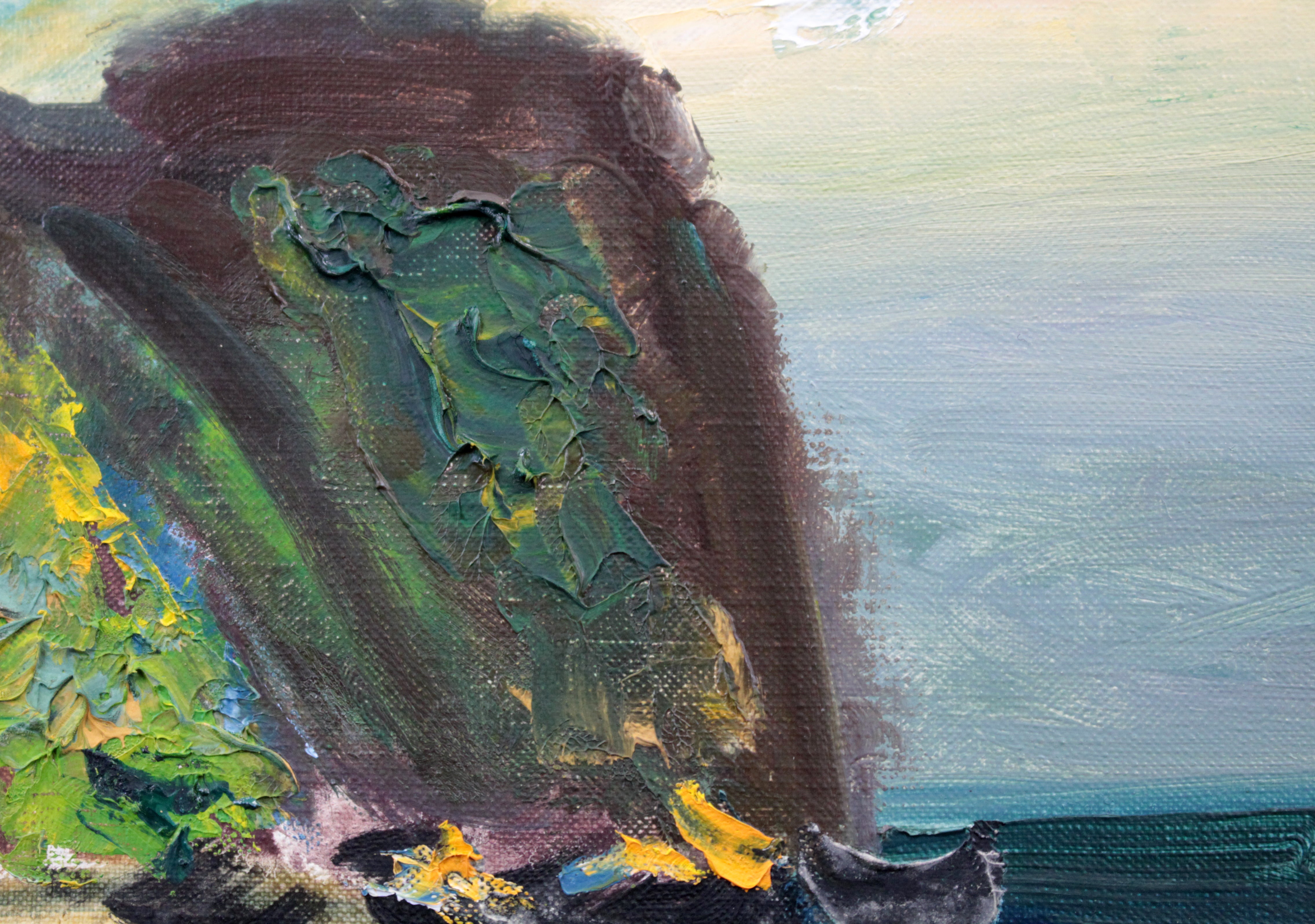 絵画 海辺（M） 朝日と海 - 350 × 280mm - M4 – 絵あそび