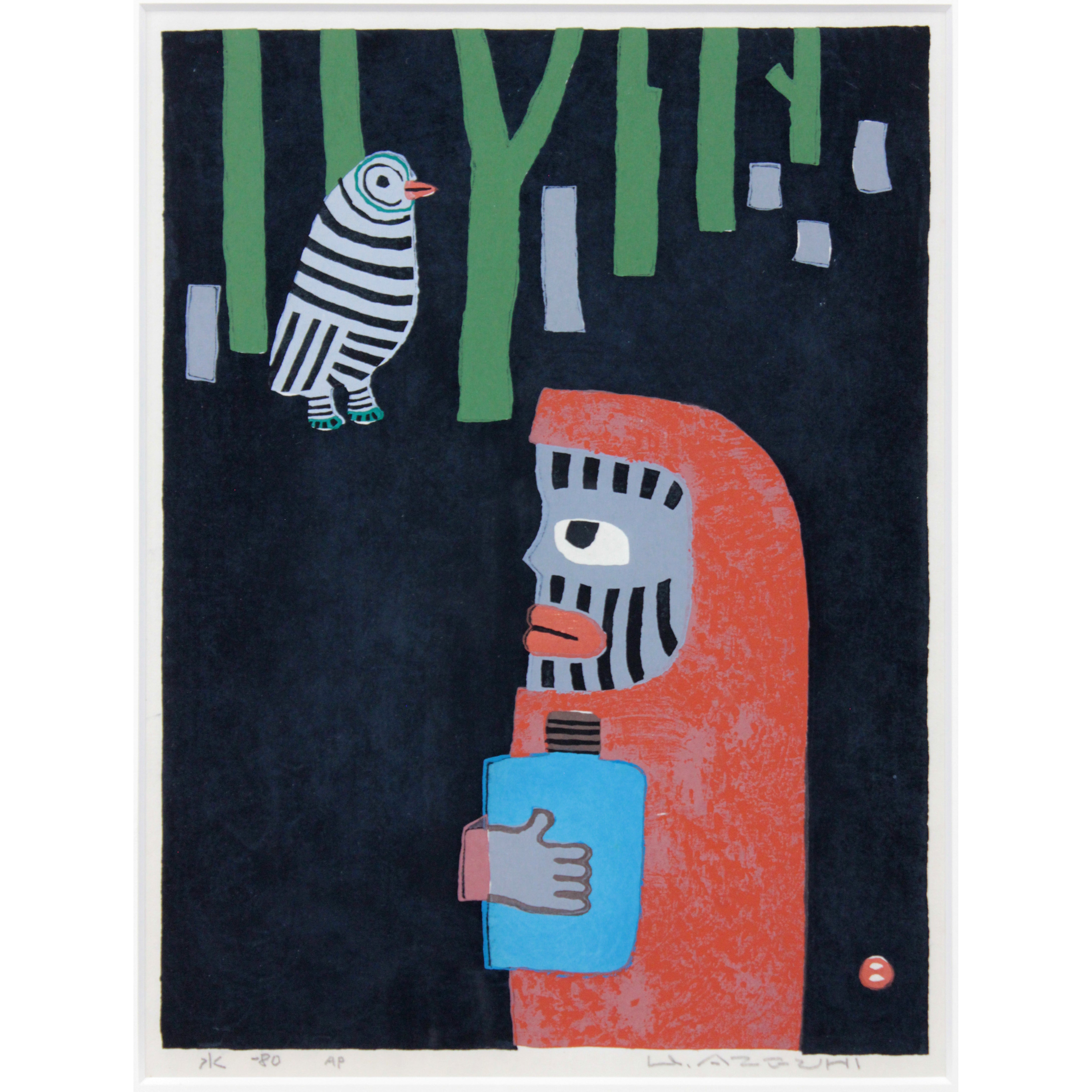 畦地梅太郎 『水』 木版画 - 北海道画廊