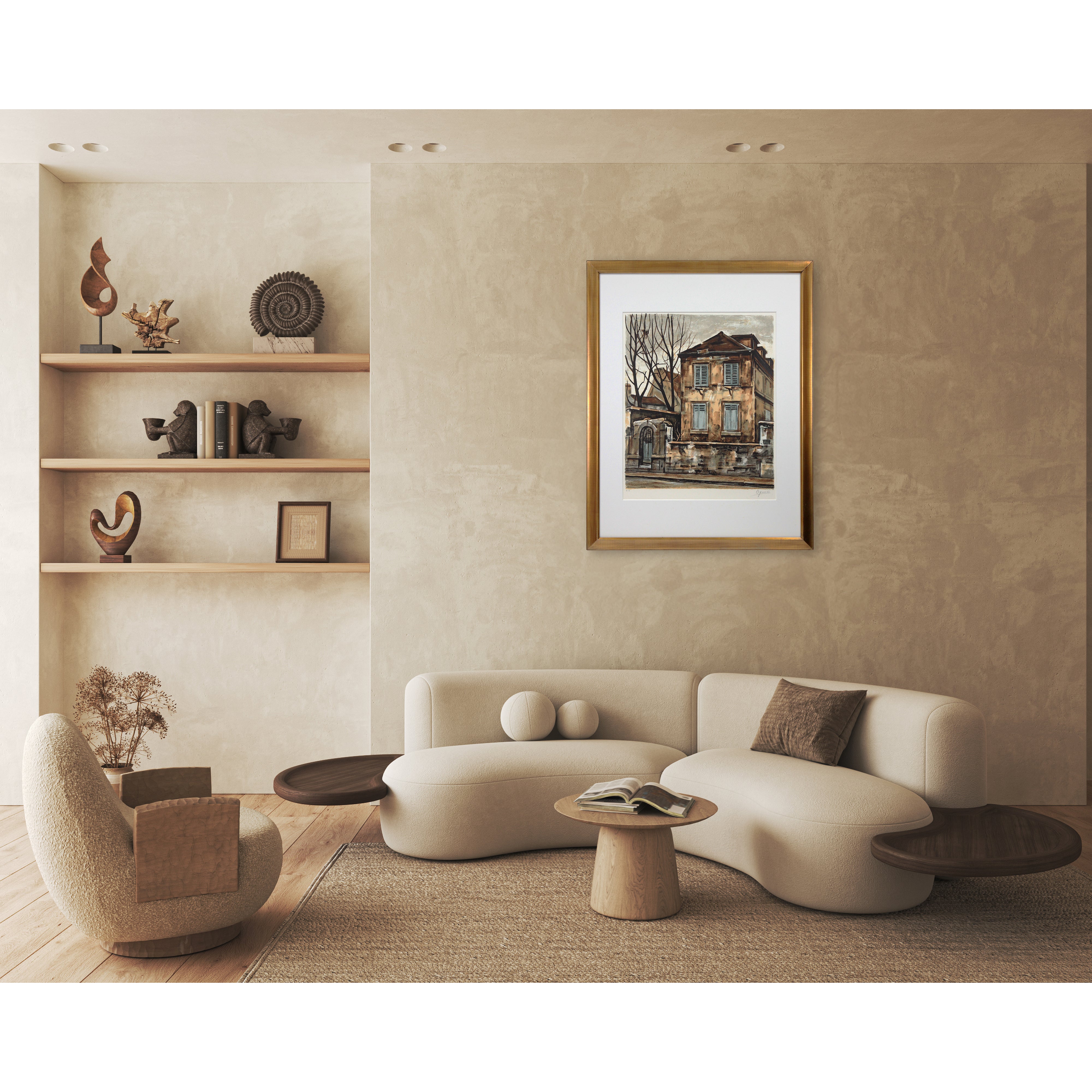 荻須高徳 【ラファエル広場】 リトグラフ 荻須高徳 【ラファエル広場