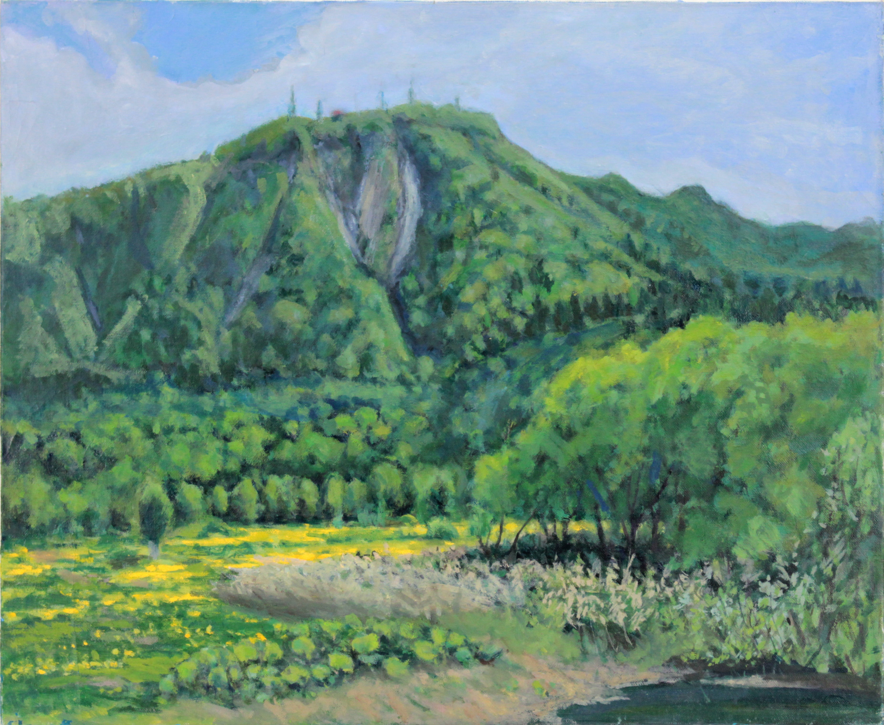 金澤 巌 『タンポポの咲く頃（手稲山）』 油彩画 - 北海道画廊