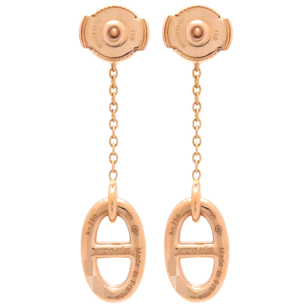 エルメス HERMES ファランドール PM ローズゴールド K18PG ピアス