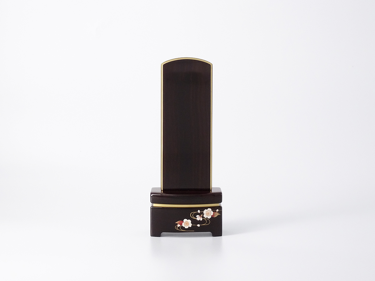 丸二仏壇ECサイト 位牌 雪月花 雪丸 鏡面コーティング 桜流水 黒檀