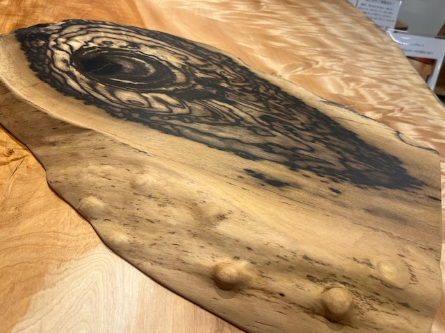 感謝お嫁入り‼️KUROGAKI孔雀杢なめらか白❌黒黒柿孔雀杢大盆 感謝お