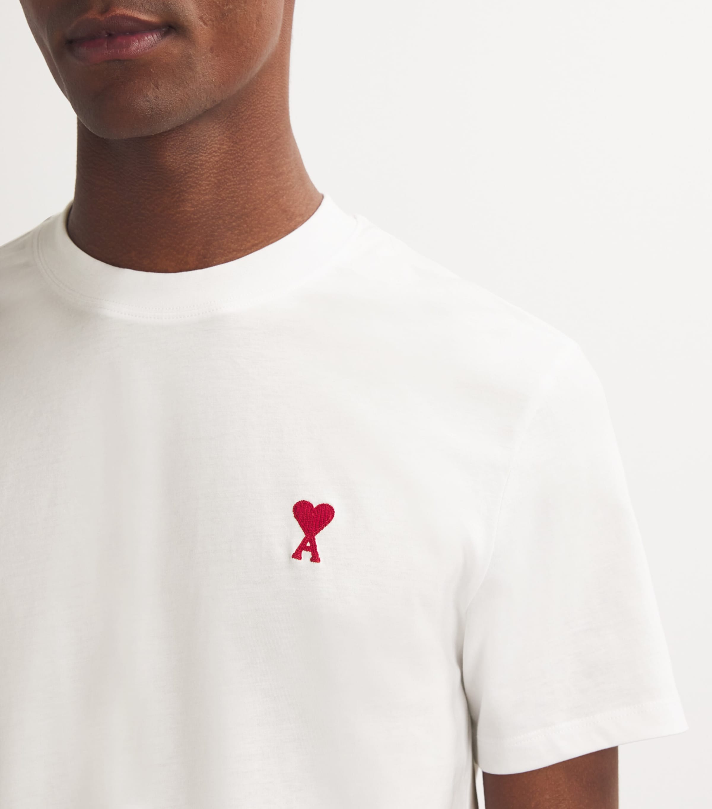 AMI Paris White Cotton Ami de Coeur T-Shirt | Harrods US