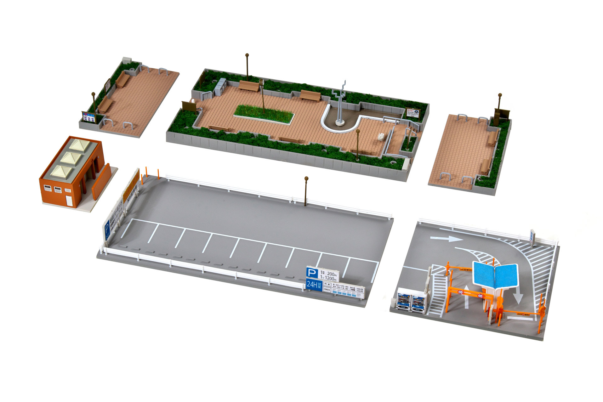 KATO ジオタウン駅前道路セット 公園·駐車場セット 駅前アクセサリー