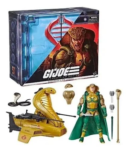 G.i. Joe Classified Series Serpentor & Air Chariot & Vehicle