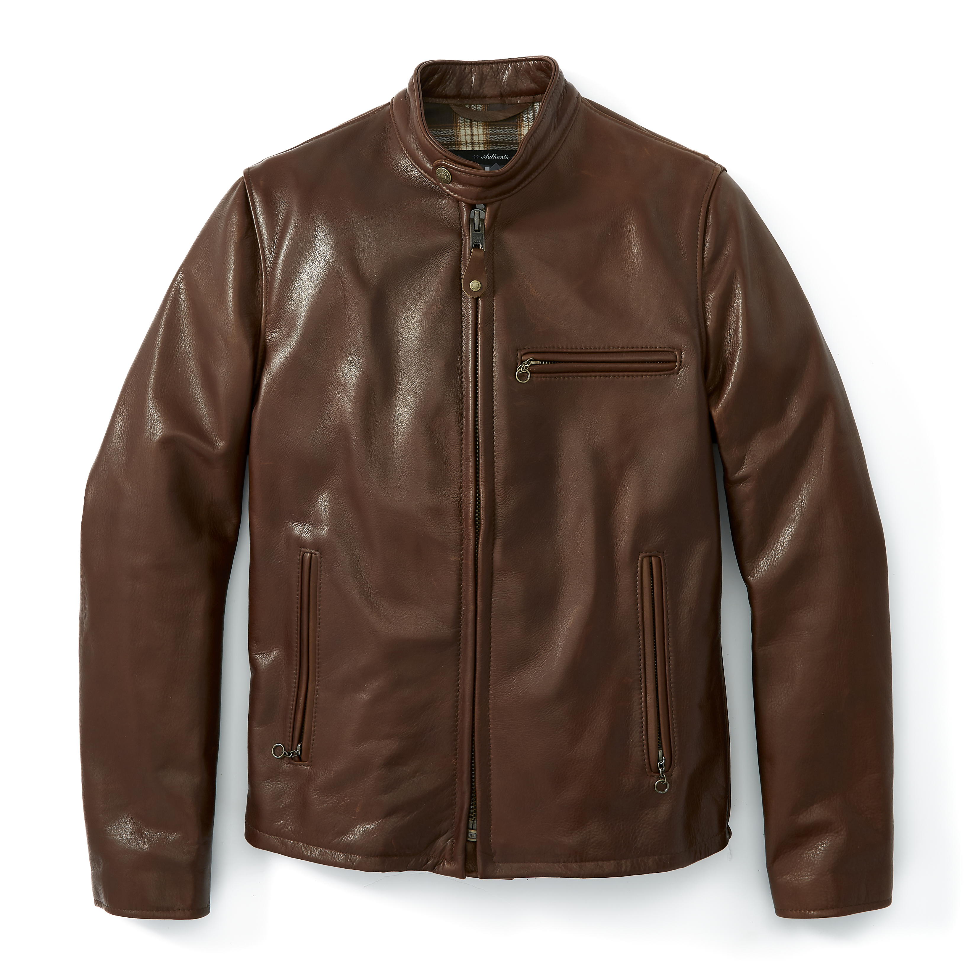 Schott Cafe Natural Leather Jacket - Brown | Leather Jackets