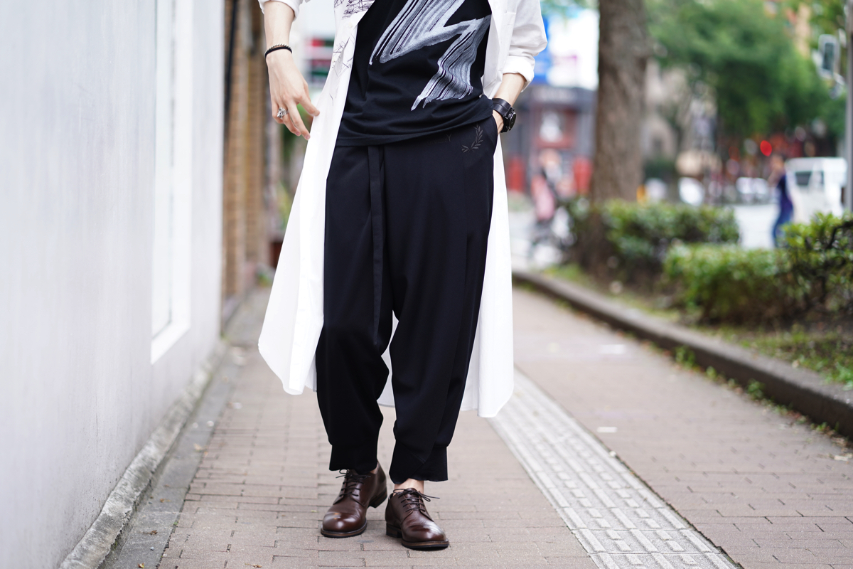 GROUND Y × FREDPERRY トラックサルエルパンツ