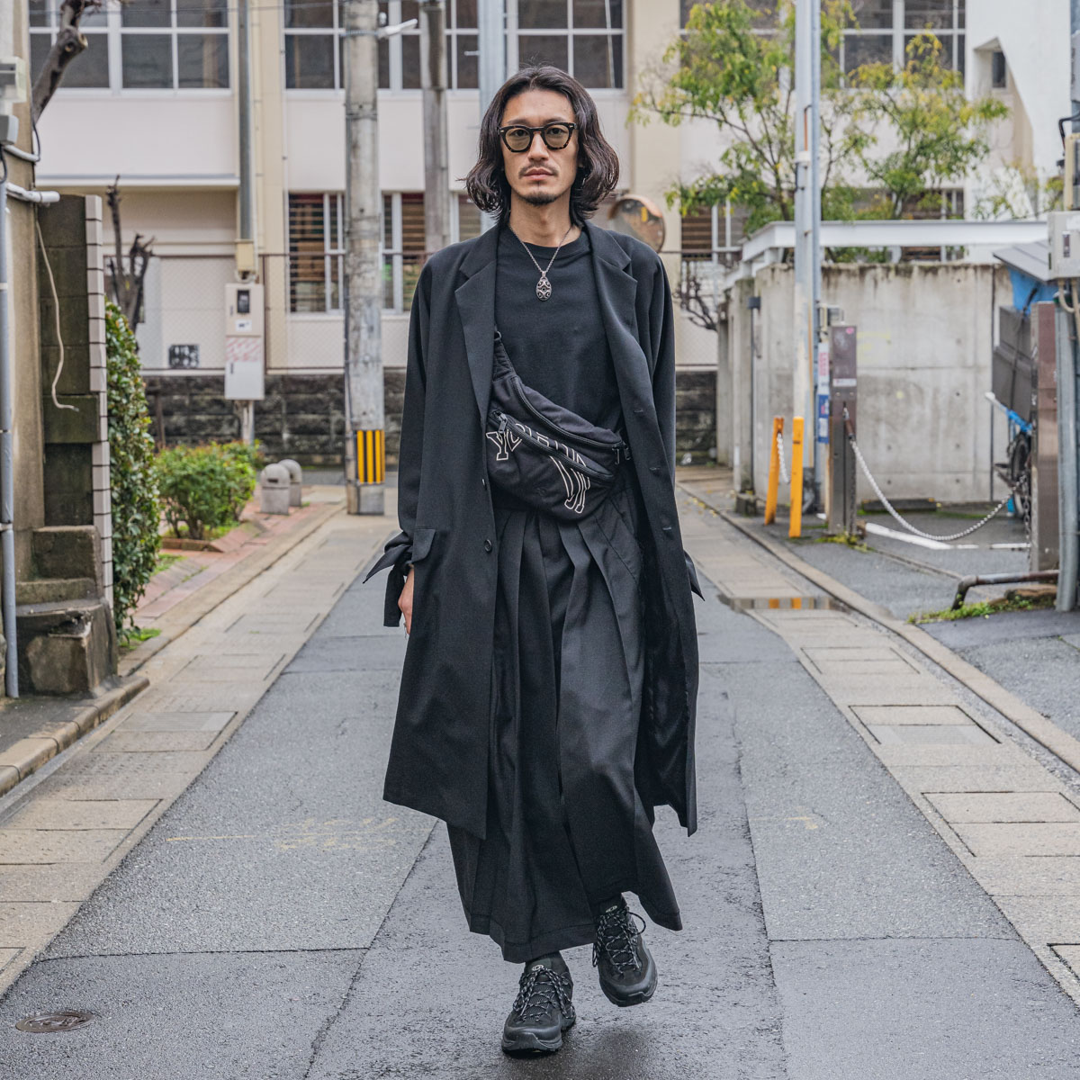 ヨウジヤマモト ウールギャバ 袴パンツ Yohji Yamamoto POUR HOMME