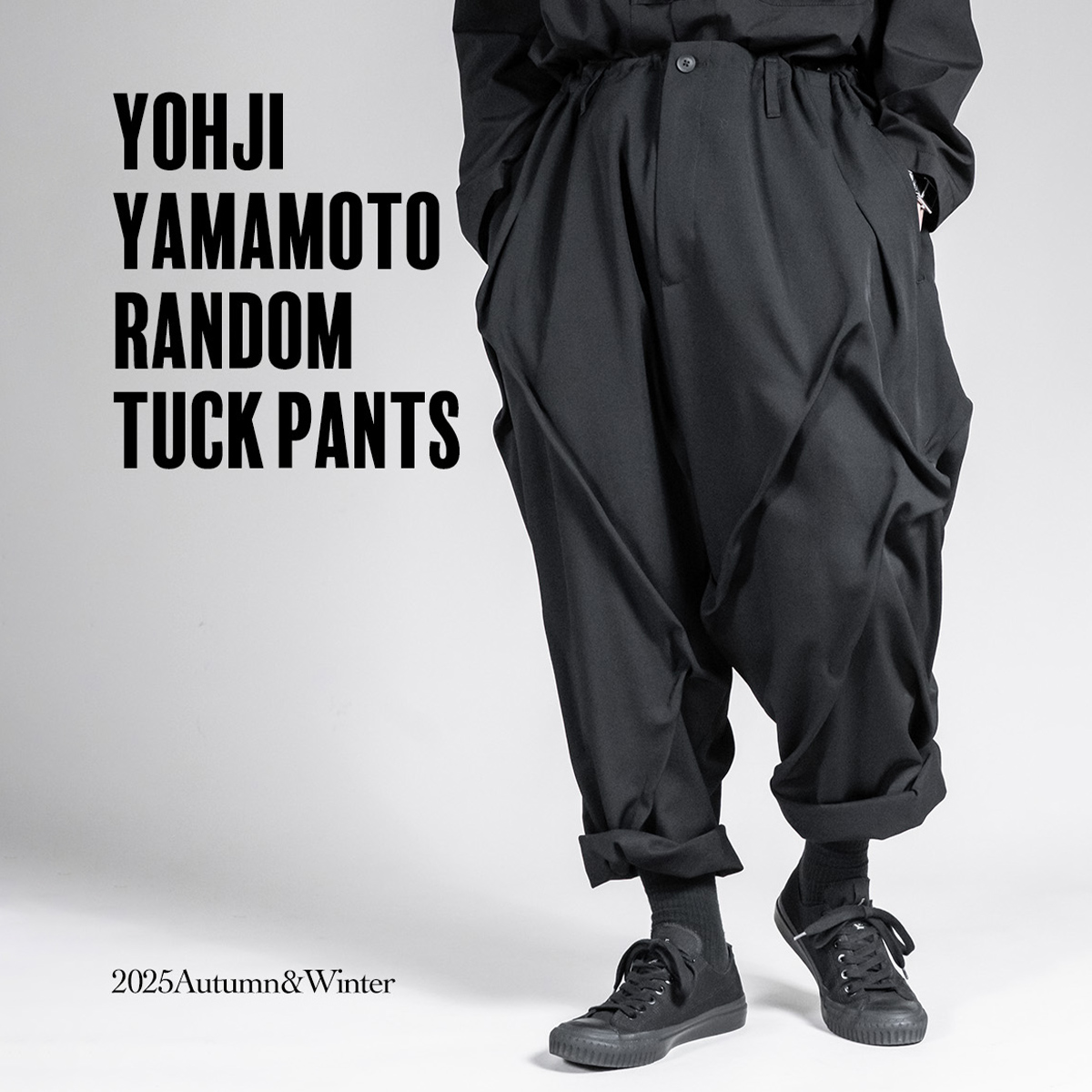 ヨウジヤマモト25AW ランダムタックパンツ | HUES 福岡セレクトショップ