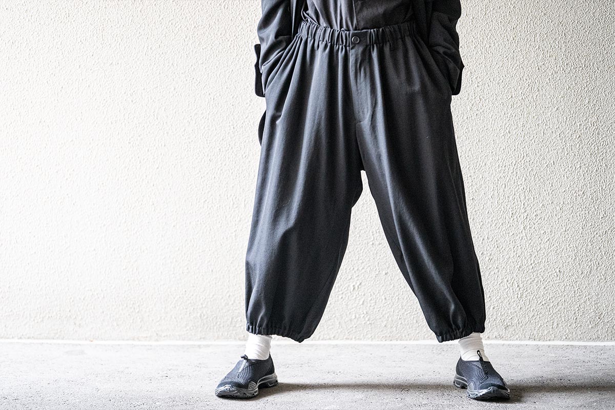 Yohji Yamamoto 】美品 18AW ウールギャバサルエルパンツ Yohji