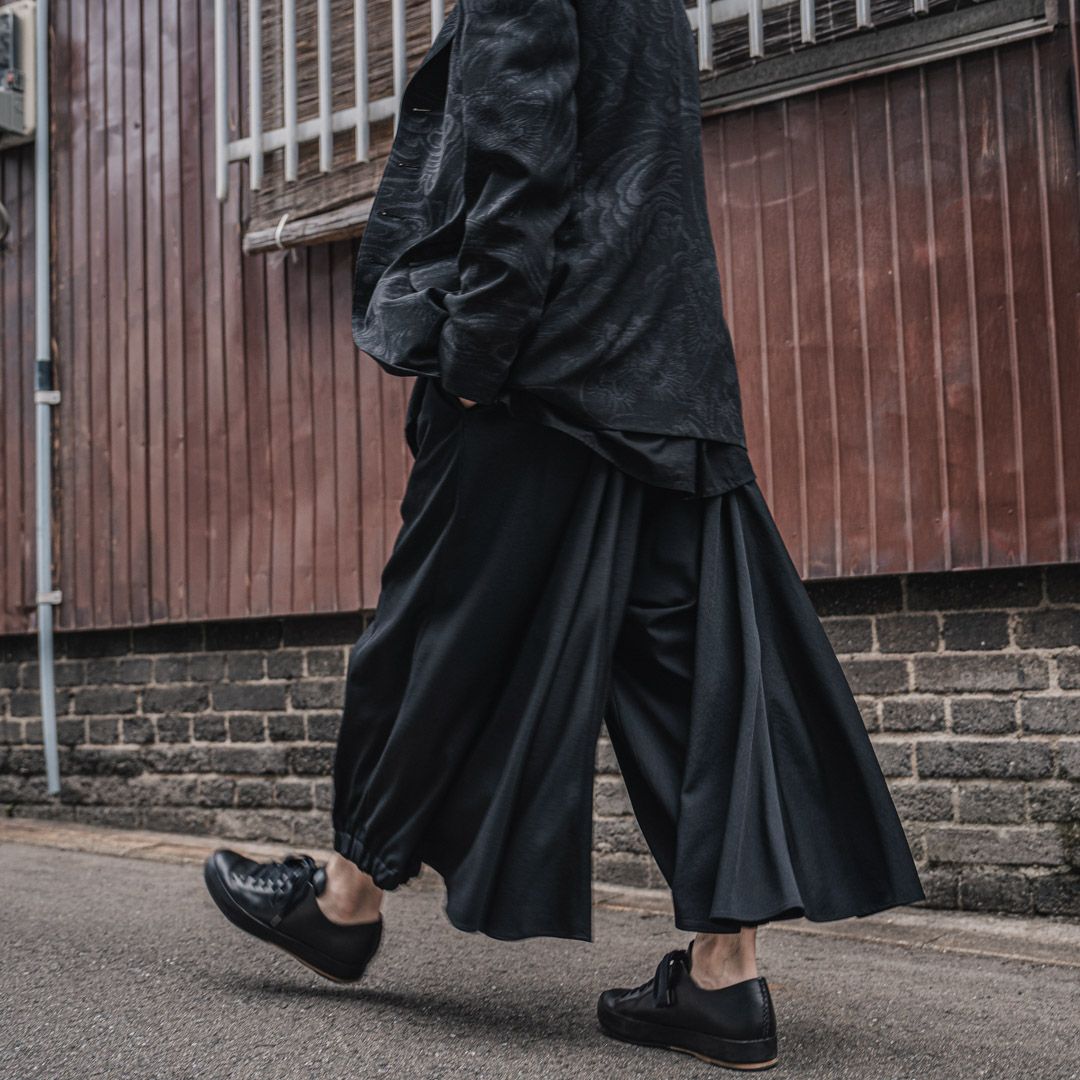 19SS ウールギャバ100% ヨウジヤマモト オム カラスパンツ YOHJI