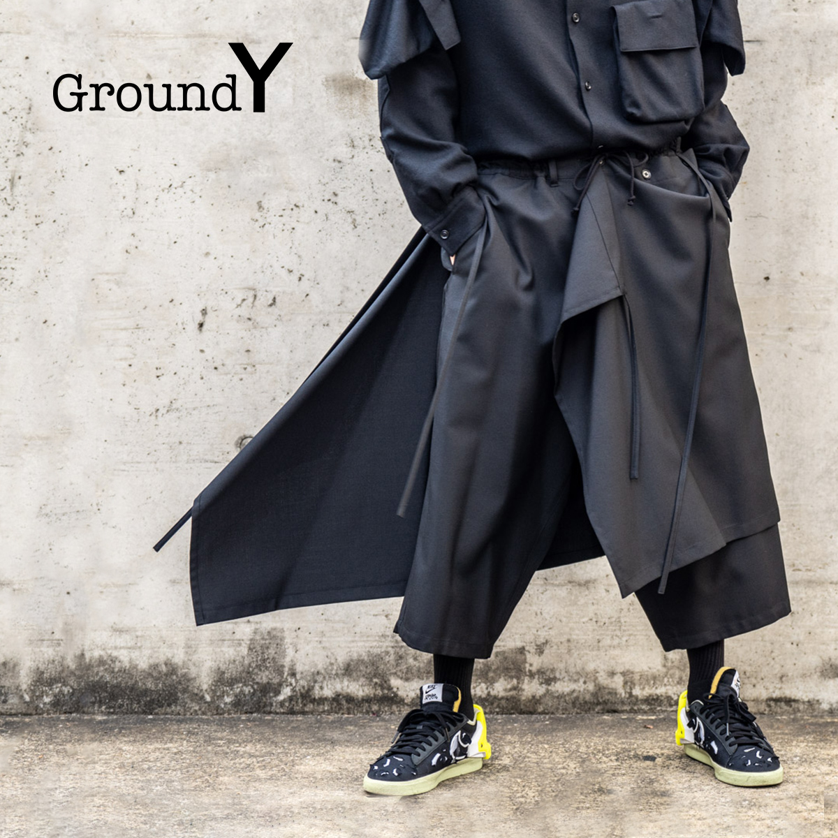 ground y グラウンドワイラップパンツヨウジヤマモト