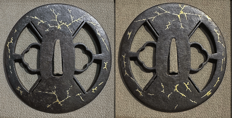 江戸時代 刀装具 金象嵌鍔2点 124g 東Y7-0820ア㉞ 江戸時代 刀装具 金