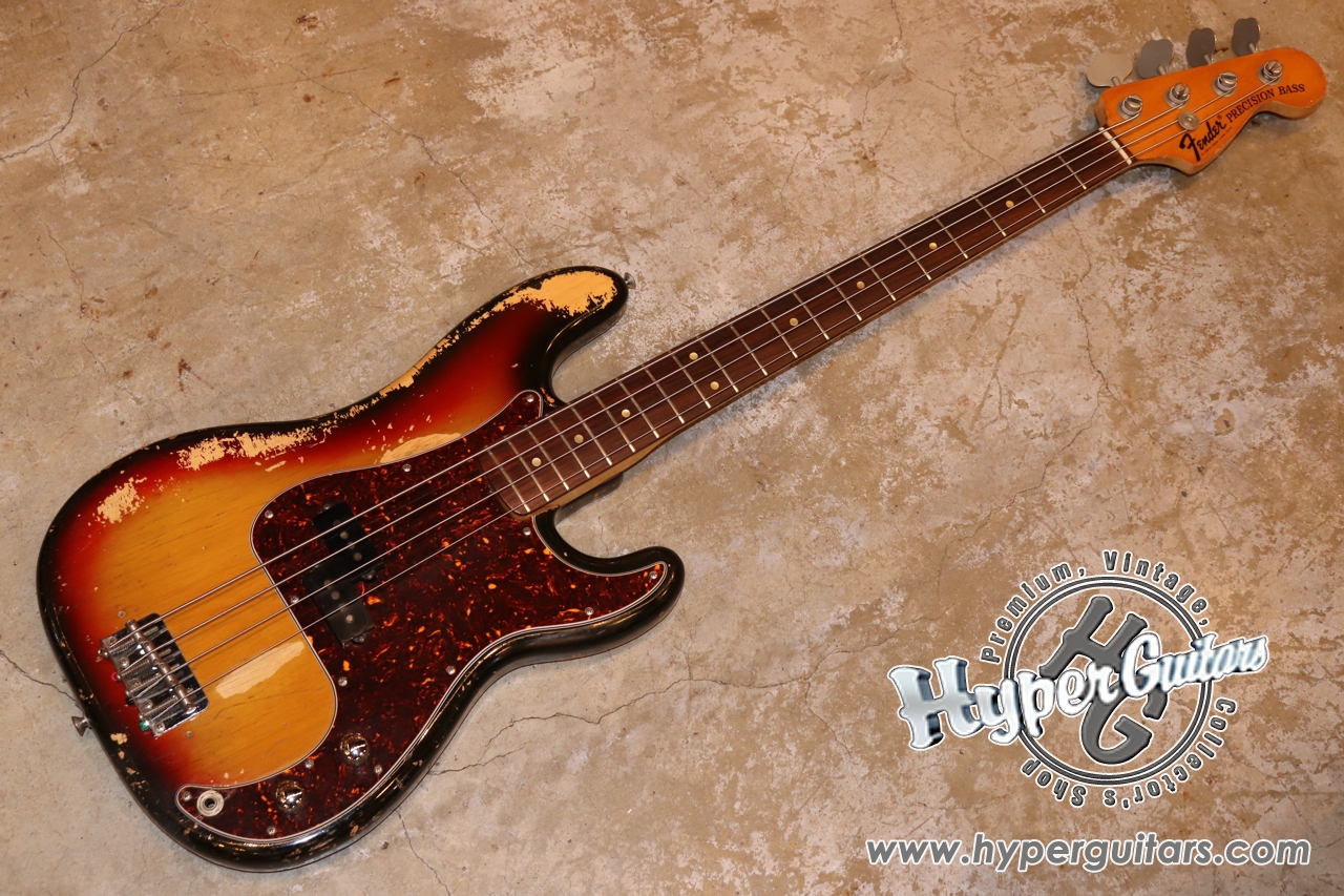 Fender '74 Precision Bass - サンバースト / ローズ - ハイパー