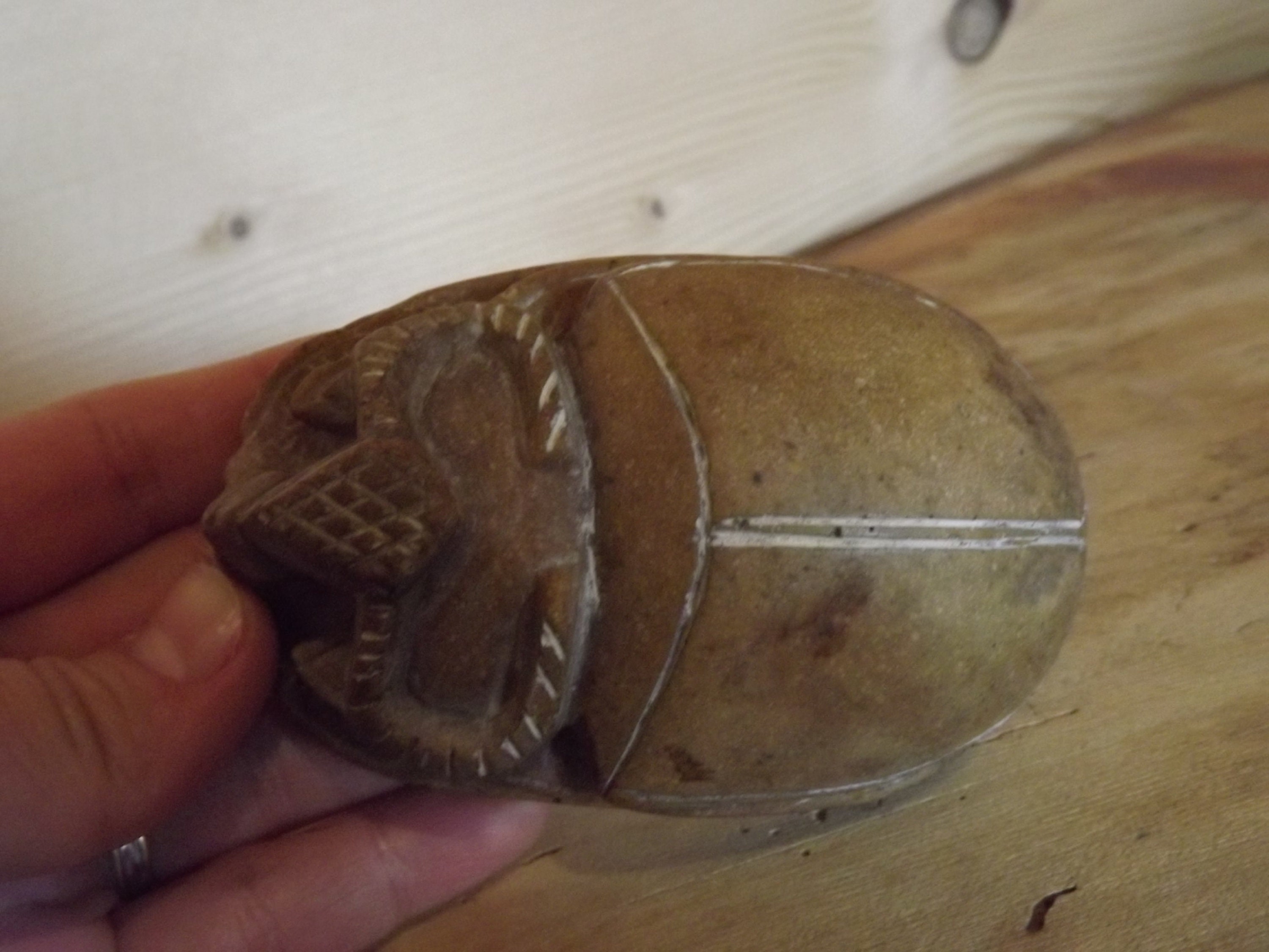 ヴィンテージ エジプト スカラベ 石彫り アピス 雄牛頭 スカラベ