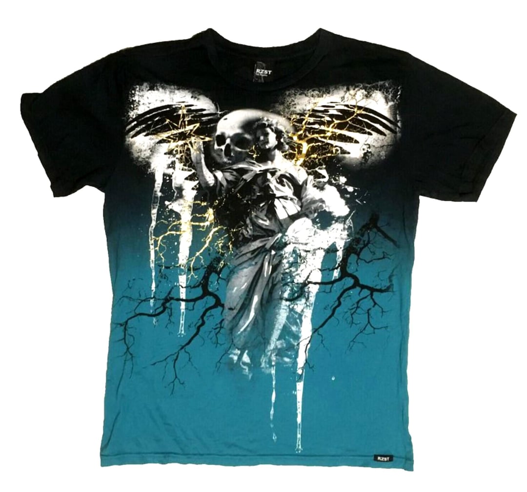 The BONEZ Vintage #06 Skull Angel Tee L thebonez Vintage #6 Skull
