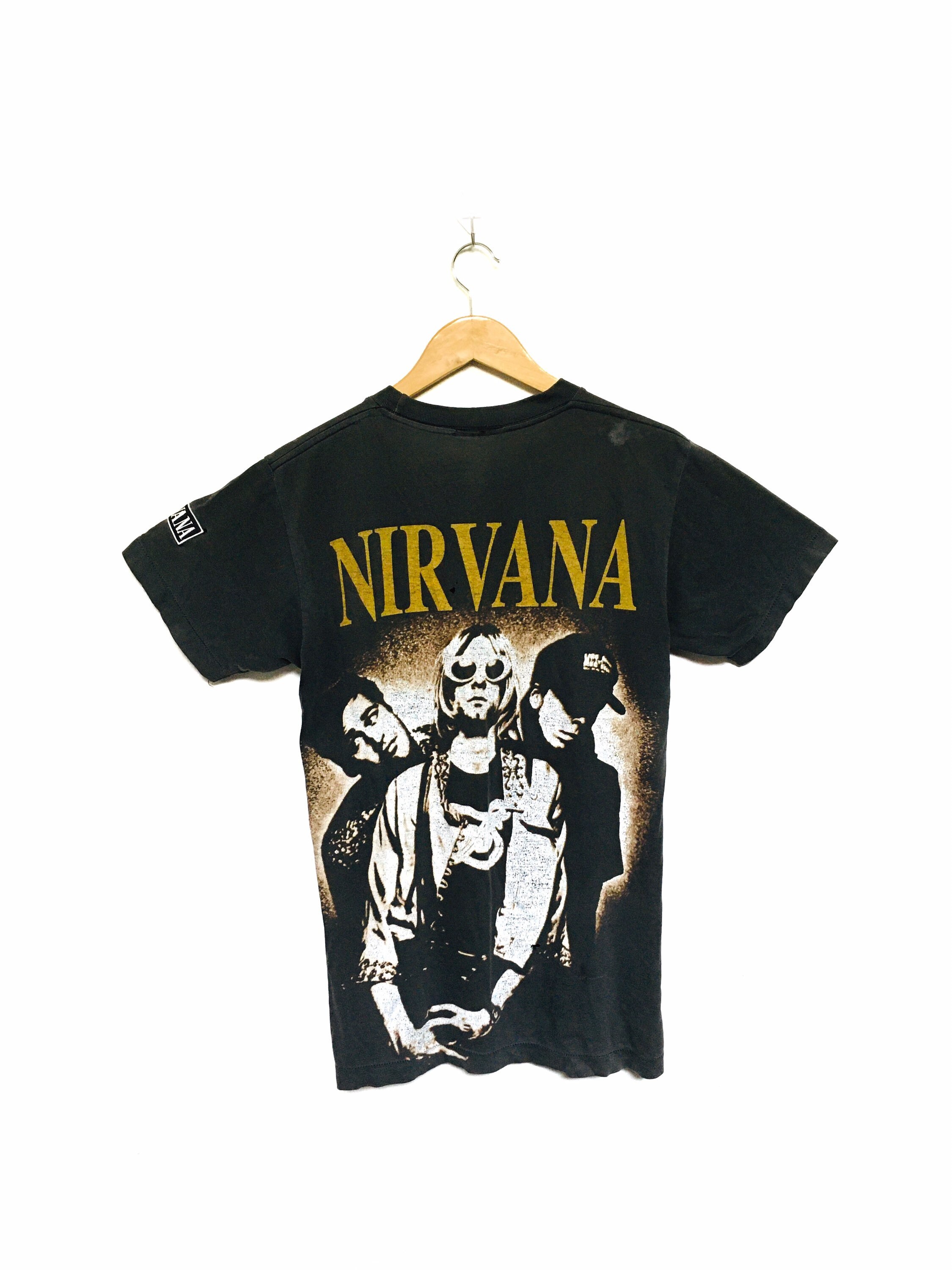 Rare! 90s Nirvana Vintage Kurt Cobain Grunge Rock Band Tee Tour