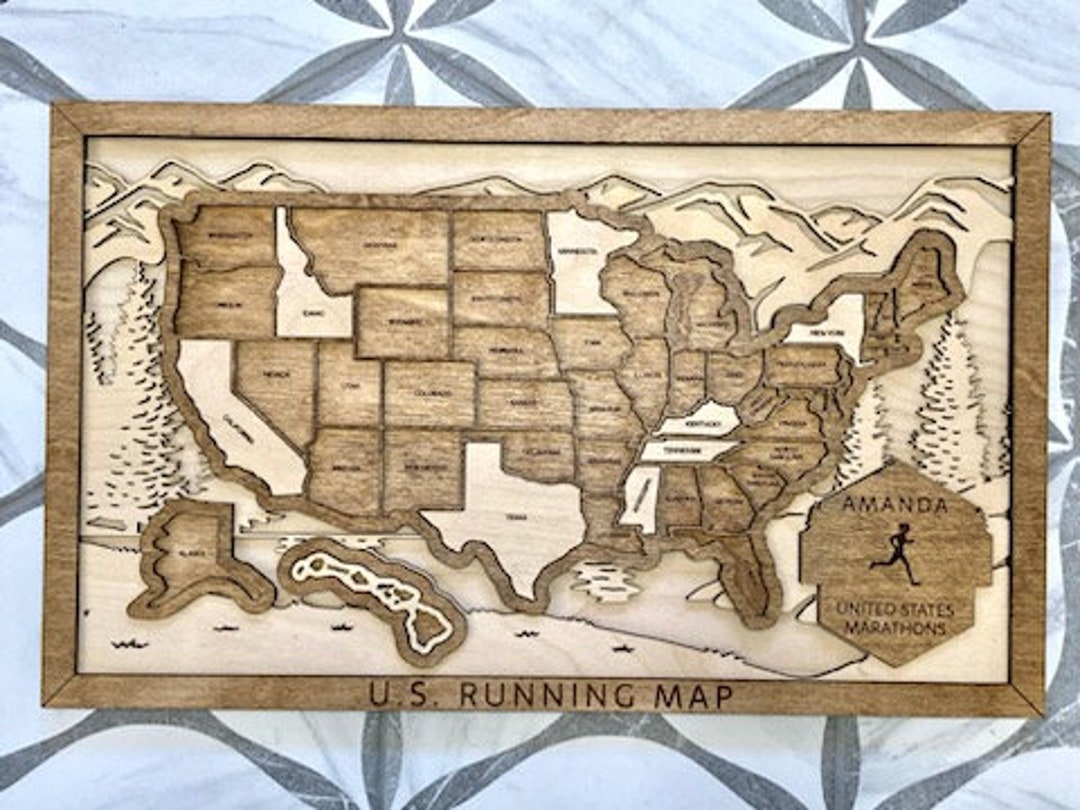 Baseball Travel Map: USA Wood Puzzle, Track Your States - Etsy