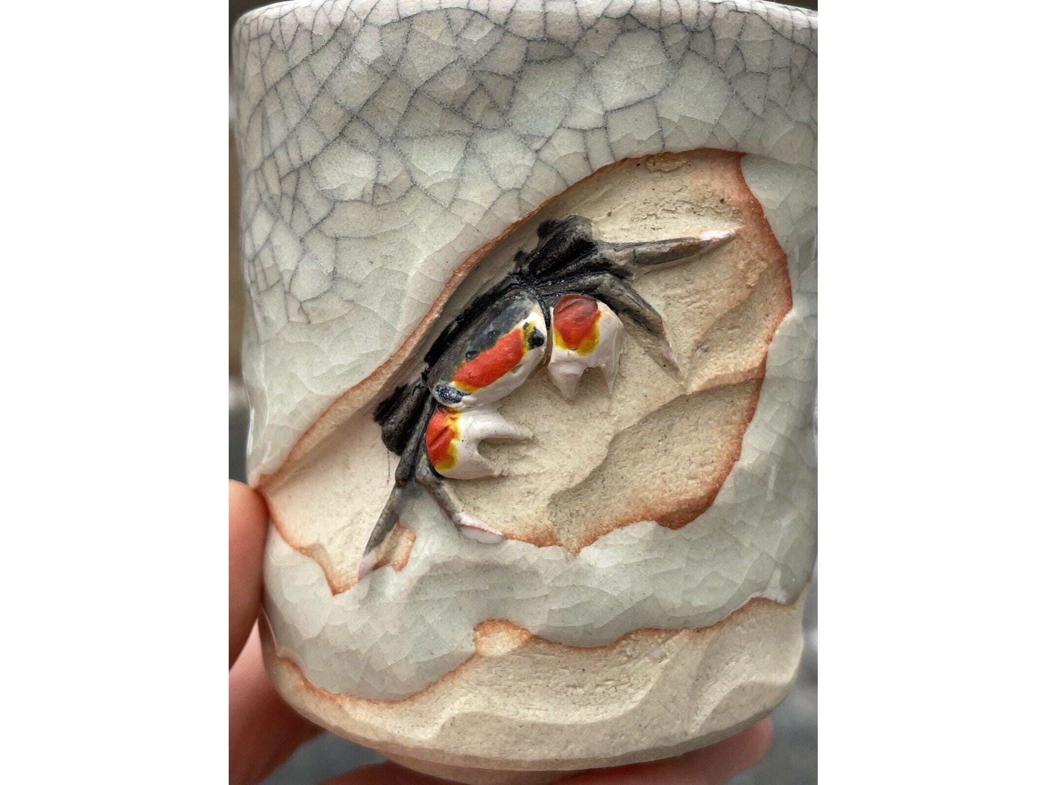 アンティーク 水月磁器 天神蟹湯呑み 日本焼 湯のみ 大正昭和 - Etsy 日本